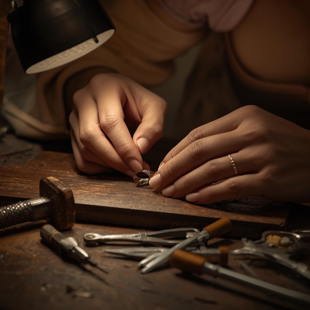 Orfebre trabajando en su taller